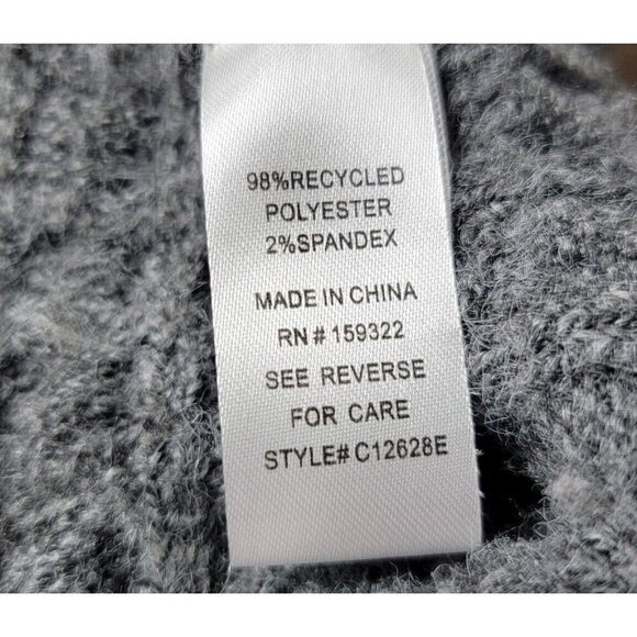 Jamison Soft Brynn Cable Knit Drawstring Hoodie LongSleeve In Gray Size L - Picture 10 of 10